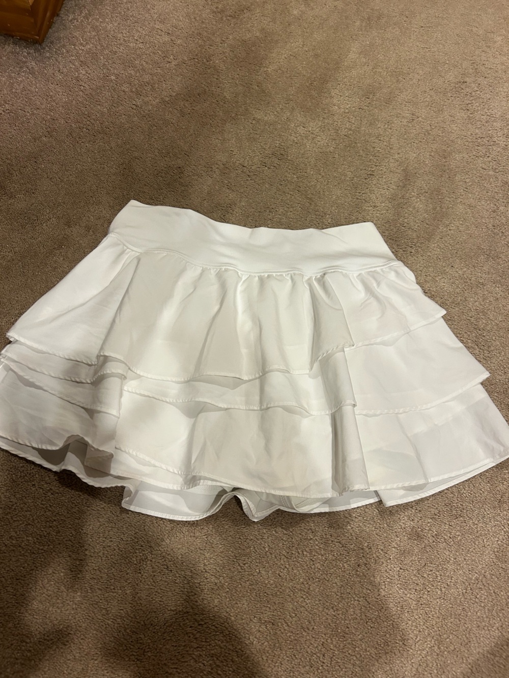 White Tiered Ruffle Mini Skirt